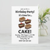 Invitation C'est Temps Pour Gâteau Anniversaire (Debout devant)