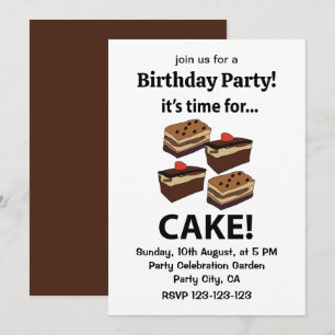 Invitation C'est Temps Pour Gâteau Anniversaire