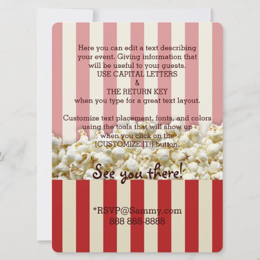 Invitation C'est ton approvisionnement personnalisé. (Dos)