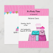 Invitation C'est tout en rose Fête d'anniversaire (Devant / Derrière)