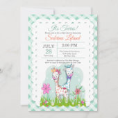 Invitation C'est Twins Adorable Giraffes Baby shower (Devant)