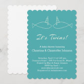 Invitation C'est Twins ! baby shower (Devant / Derrière)
