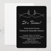 Invitation C'est Twins ! baby shower (Devant / Derrière)