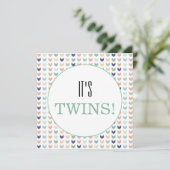 Invitation C'est Twins Modern Geometry Twins Baby shower (Debout devant)