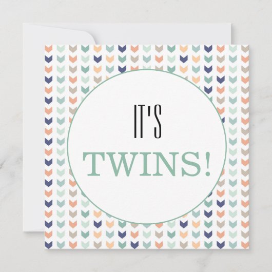 Invitation C'est Twins Modern Geometry Twins Baby shower (Devant)