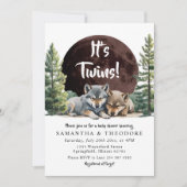 Invitation C'est Twins Wolf Bienvenue au Baby shower Pack (Devant)