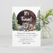 Invitation C'est Twins Wolf Bienvenue au Baby shower Pack (Debout devant)