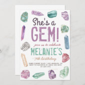 Invitation C'est un anniversaire de Gem Geology Rock (Devant / Derrière)