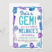 Invitation C'est un anniversaire de Gem Geology Rock (Devant / Derrière)