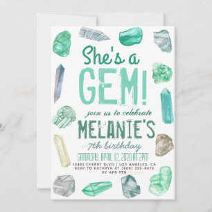 Invitation C'est un anniversaire de Gem Geology Rock