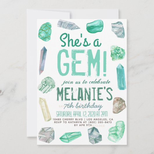 Invitation C'est un anniversaire de Gem Geology Rock (Devant)