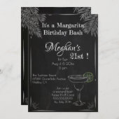 Invitation C'est un anniversaire de Margarita Bash 21 (Devant / Derrière)