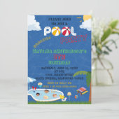 Invitation C'EST UN ANNIVERSAIRE DE Piscine (Debout devant)