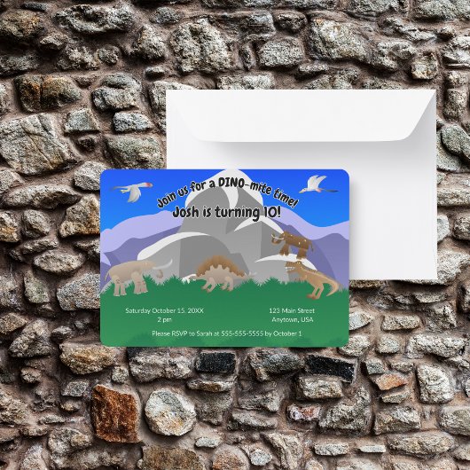 Invitation C'est un anniversaire Dino-MITE