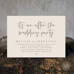 Invitation C'est un après la fête de mariage, dîner romantiqu