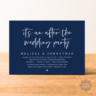 Invitation C'est un après la fête de mariage, dîner romantiqu