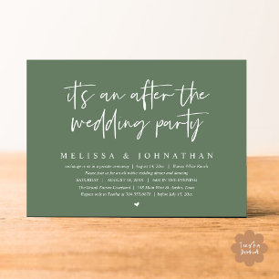 Invitation C'est un après la fête de mariage, dîner romantiqu