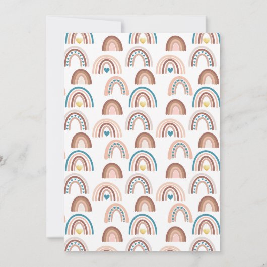 Invitation C'est un Baby shower Arc-en-ciel Boy Boho (Dos)