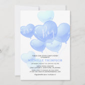 Invitation C'est un Baby shower bleu doux pour garçon (Devant)