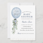 Invitation C'est un Baby shower Bleu Garçon (Devant)