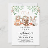 Invitation C'est un Baby shower boisé (Devant)