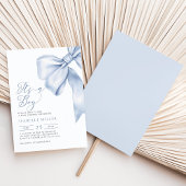 Invitation C'est un Baby shower Boy Blue Bow