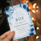 Invitation C'est un Baby shower Boy Blue Watercolor