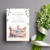Invitation C'est un baby shower Boy Boho Bassinet