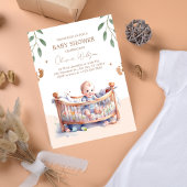 Invitation C'est un baby shower Boy Boho Bassinet