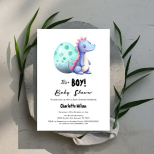 Invitation C'est un Baby shower Boy Cute Watercolor Dinosaur