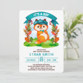 Invitation C'est un Baby shower Boy Cute Watercolor Fox (Debout devant)
