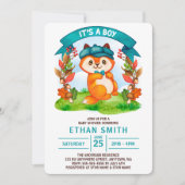 Invitation C'est un Baby shower Boy Cute Watercolor Fox (Devant)