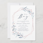 Invitation C'est un Baby shower Boy rose or bleu vert  (Devant)