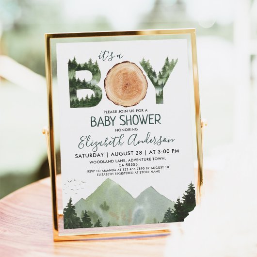 Invitation C'est un Baby shower Boy Watercolor