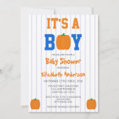 Invitation C'est un Baby shower Citrouille garçon (Devant)
