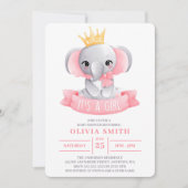 Invitation C'est un Baby shower d'aquarelle fille adorable él (Devant)