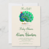 Invitation C'est un Baby shower d'aquarelle pour fille (Devant)