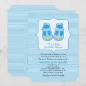 Invitation C'est un Baby shower d'arrosage pour garçon (Devant / Derrière)