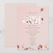 Invitation C'est un Baby shower d'automne pour filles blanche (Devant / Derrière)