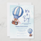 Invitation C'est un Baby shower de ballons à ours mignon (Devant)