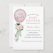 Invitation C'est un Baby shower de ballons rose fille (Devant)
