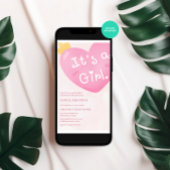 Invitation C'est un Baby shower de ballons rose fille