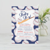Invitation C'est un Baby shower de baseball de bébé garçon (Debout devant)