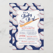 Invitation C'est un Baby shower de baseball de bébé garçon (Devant / Derrière)