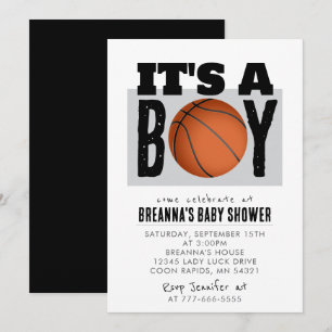 Invitation C'est un Baby shower de basket-ball de garçon Invi