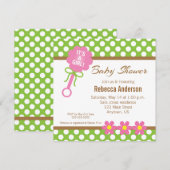 Invitation C'est un Baby shower de bétail pour bébé fille (Devant / Derrière)