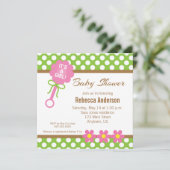 Invitation C'est un Baby shower de bétail pour bébé fille (Debout devant)