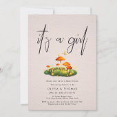 Invitation C'est un Baby shower de bois de champignon magique (Devant)