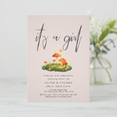 Invitation C'est un Baby shower de bois de champignon magique (Debout devant)