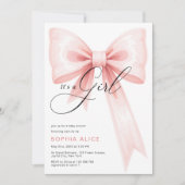 Invitation C'est un Baby shower de cabot rose vierge de scrip (Devant)